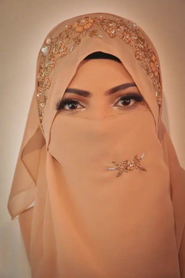 BEIGE LUXUARY HIJAB WITH NAQAB